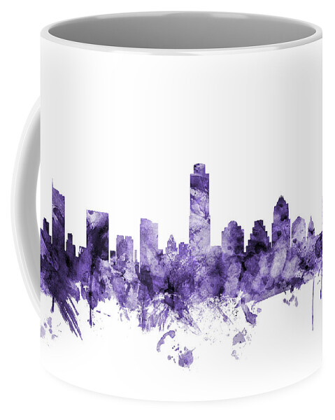 Austin Coffee Mug featuring the digital art Austin Texas Skyline by Michael Tompsett
