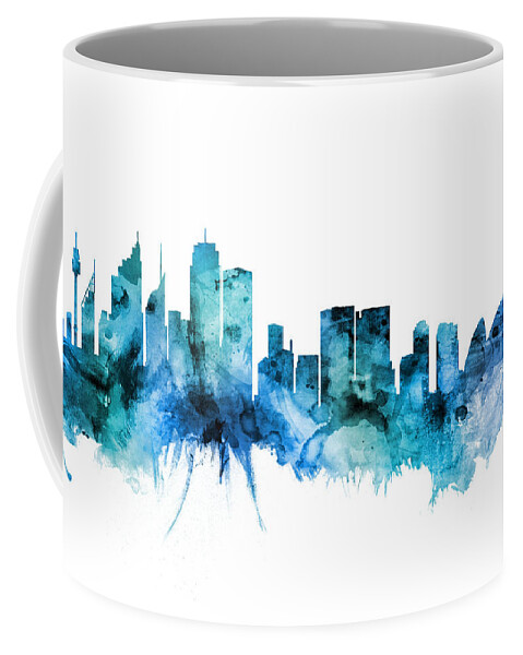 Sydney Coffee Mug featuring the digital art Sydney Australia Skyline by Michael Tompsett