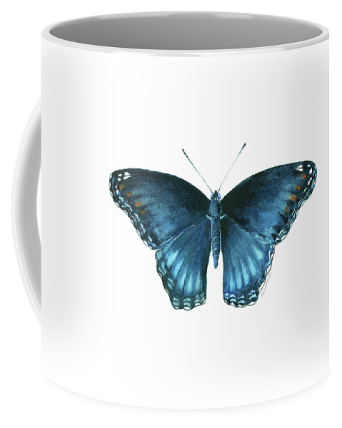 Blue Butterfly Coffee Mug featuring the painting 113 Brenton Blue Butterfly by Amy Kirkpatrick