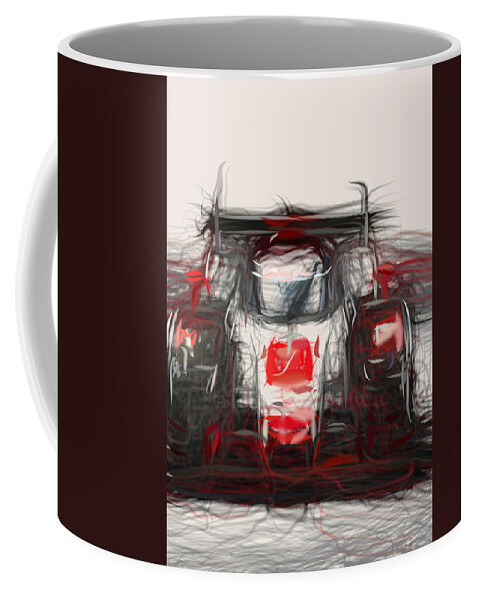 Audi R18 E Tron Quattro LMP1 Car Drawing #7 Coffee Mug by CarsToon Concept  - Pixels