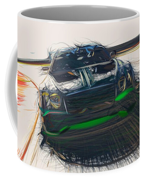 Bentley Coffee Mug featuring the digital art Bentley Continental GT3 Drawing #14 by CarsToon Concept