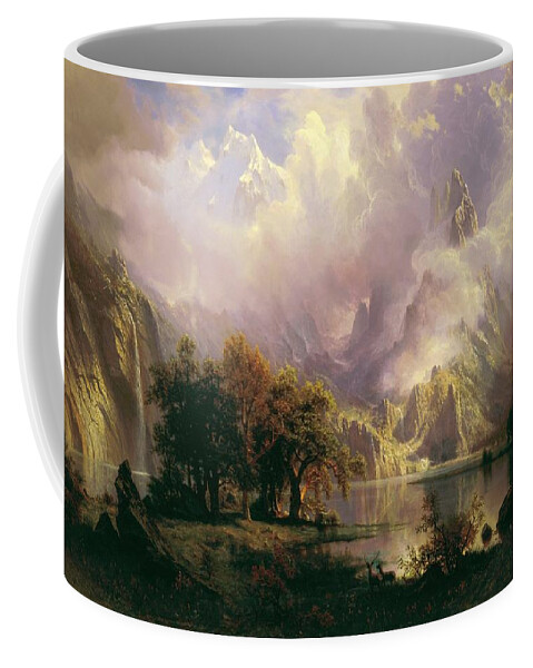 Albert Coffee Mug featuring the painting Rocky Mountain Landscape #19 by Albert Bierstadt