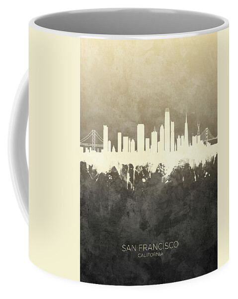 San Francisco Coffee Mug featuring the digital art San Francisco California Skyline by Michael Tompsett