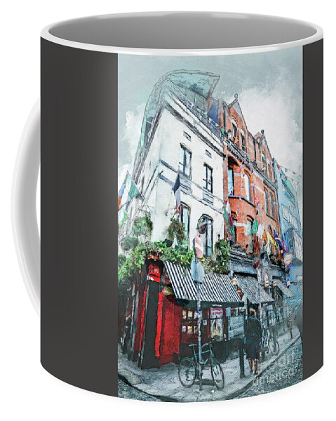 Dublin Coffee Mug featuring the digital art Dublin art #15 by Justyna Jaszke JBJart