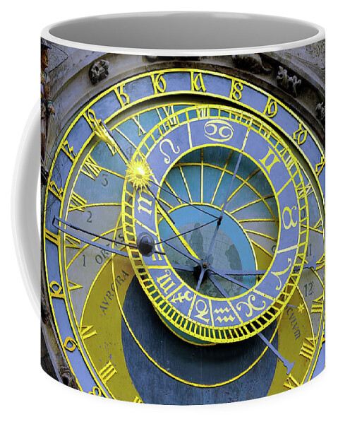 Ancient Coffee Mug featuring the photograph Astronomical clock in Prague #16 by Vivida Photo PC