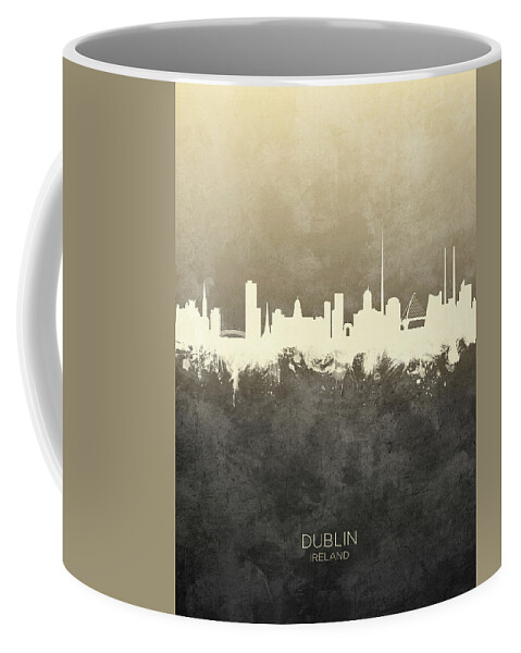 Dublin Coffee Mug featuring the digital art Dublin Ireland Skyline by Michael Tompsett