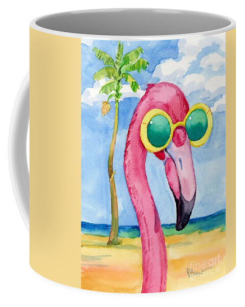 Looking Good Flamingo Coffee Mug featuring the painting 17189 - Looking Good Flamingo II by Paul Brent