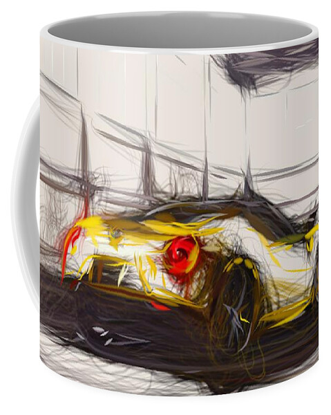 Alfa Coffee Mug featuring the digital art Alfa Romeo 4C Spider Drawing #19 by CarsToon Concept