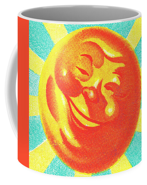 Beach Coffee Mug featuring the drawing Smiling Sun #18 by CSA Images