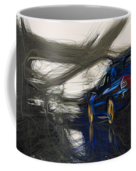 Subaru Coffee Mug featuring the digital art Subaru Impreza WRX STI Draw #19 by CarsToon Concept