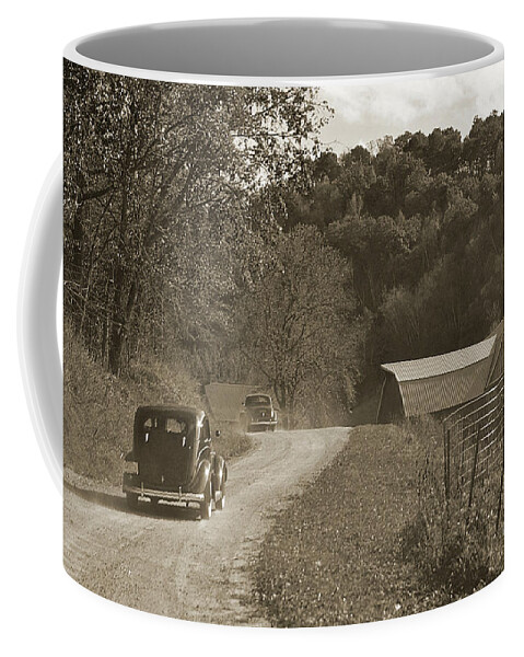 1937 Coffee Mug featuring the photograph 1930's Car Chase by Ron Long