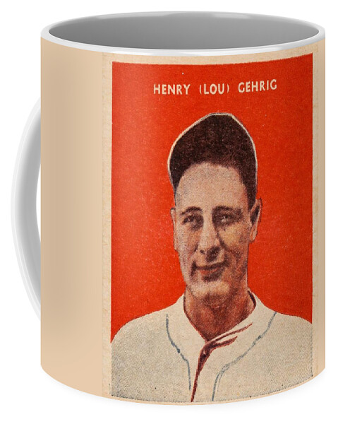 Man Coffee Mug featuring the painting 1932 U.S. Caramel Lou Gehrig by Celestial Images