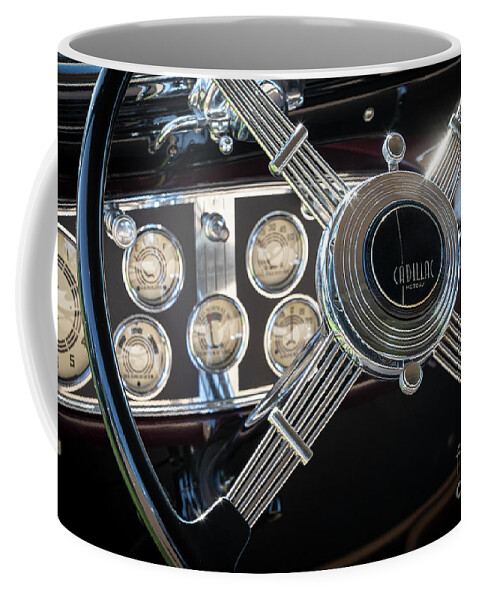 Cadillac Coffee Mug featuring the photograph 1935 Cadillac Steering and Dash by Dennis Hedberg
