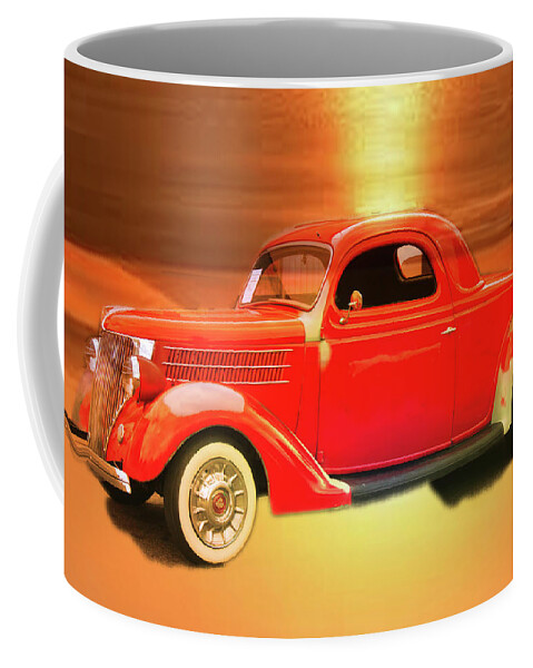 Car Coffee Mug featuring the photograph 1936 Sunny Ford Coupe by Cathy Anderson