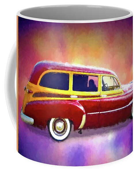 1951 Chevy Woody Coffee Mug featuring the digital art 1951 Chevy Woody Sideview by Rick Wicker
