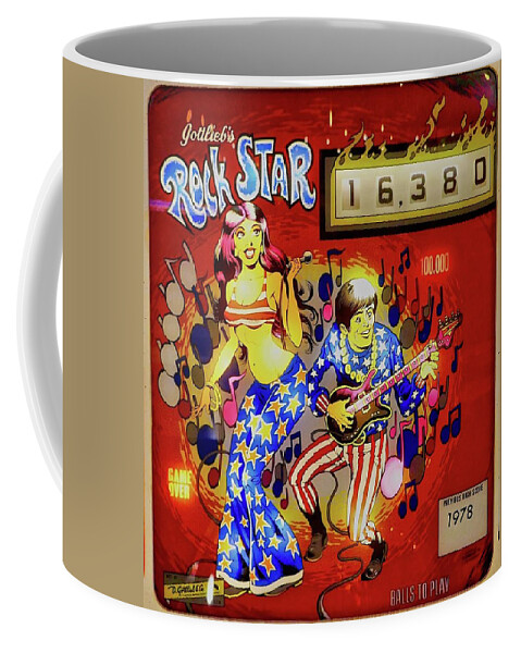 Photo 1978 Rockstar Pinball Machine Coffee Mug featuring the photograph 1978 Rock Star Pinball by Joan Reese