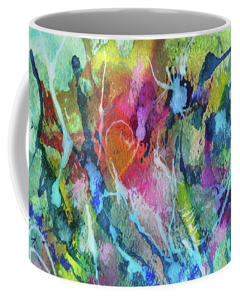 Rose Coffee Mug featuring the painting Abstract 224 #2 by Jean Batzell Fitzgerald