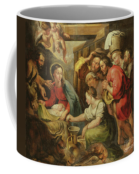 Angel Coffee Mug featuring the painting Adoration Of The Shepherds by Peter Paul Rubens