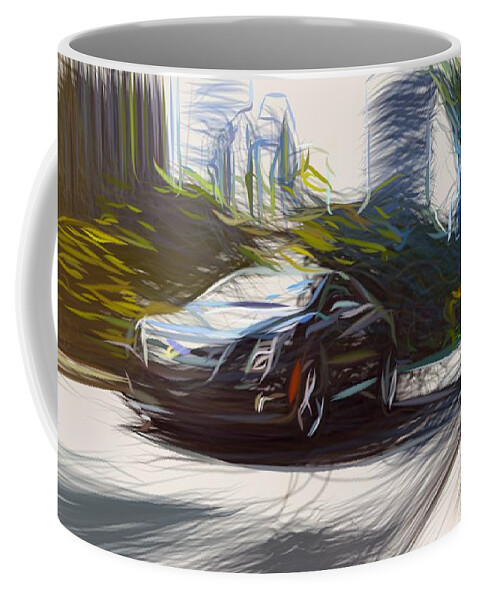 Cadillac Coffee Mug featuring the digital art Cadillac ELR Draw #3 by CarsToon Concept