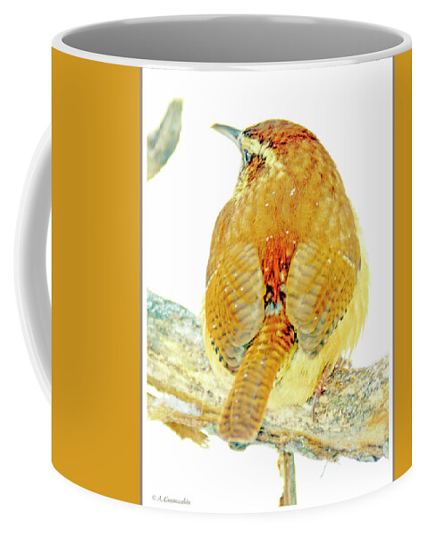 Songbird Coffee Mug featuring the photograph Carolina Wren in Winter #2 by A Macarthur Gurmankin