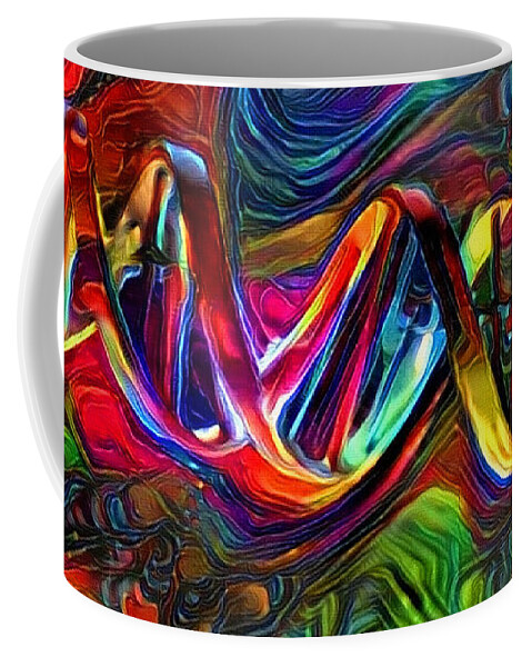 Abstract Coffee Mug featuring the digital art DNA Strand Artwork #2 by Bruce Rolff
