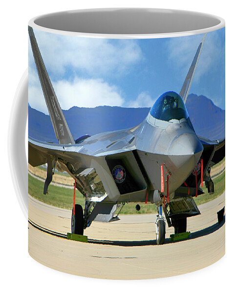 F-22 Coffee Mug featuring the photograph F22 Rapter #2 by Chris Smith