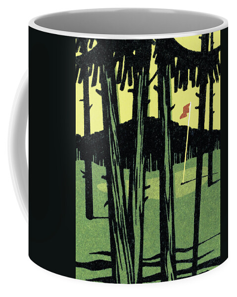 Action Coffee Mug featuring the drawing Golf Course #2 by CSA Images