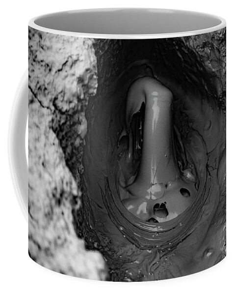 Black And White Photography Coffee Mug featuring the photograph Mud Bubble #4 by Mark Jackson