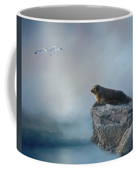 Seal Coffee Mug featuring the photograph On The Rocks by Cathy Kovarik