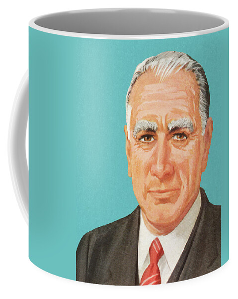 Adult Coffee Mug featuring the drawing Portrait of a Businessman #2 by CSA Images