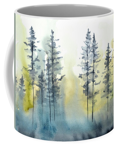 Landscapes Coffee Mug featuring the painting Shadow Forest I #2 by Chariklia Zarris