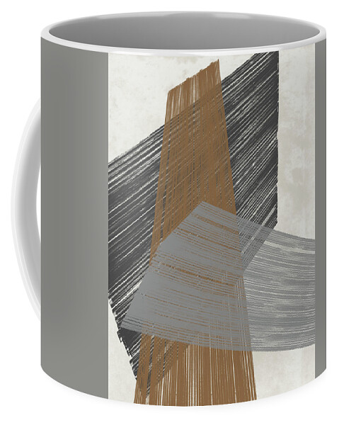 Abstract Coffee Mug featuring the painting Triangle Stripes II by Jennifer Goldberger