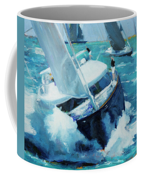 Coastal Coffee Mug featuring the painting White Water by Curt Crain