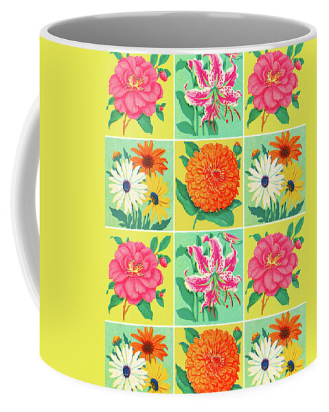 Background Coffee Mug featuring the drawing Flowers #20 by CSA Images
