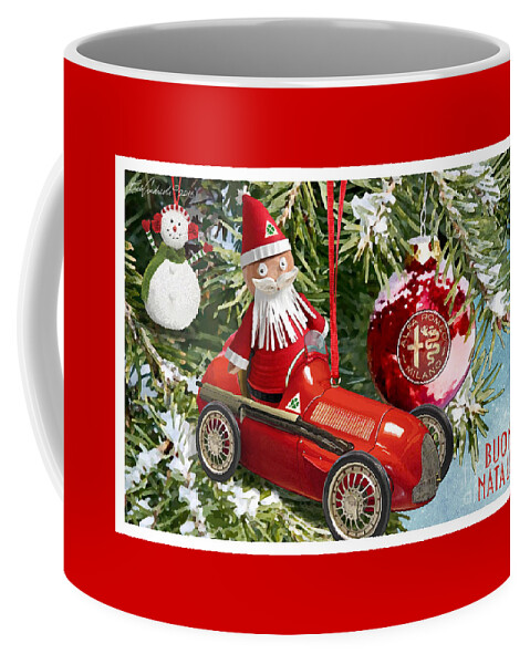 Alfa Coffee Mug featuring the digital art 2016 Alfa Club Christmas Card by Rick Andreoli