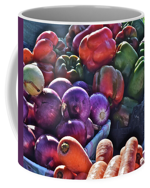 Vegetables Coffee Mug featuring the photograph 2019 Monona Farmers' Market Season's End Harvest by Janis Senungetuk