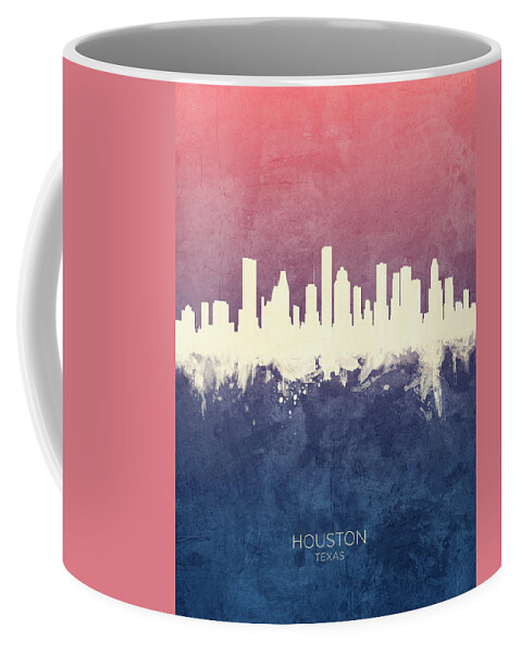 Houston Coffee Mug featuring the digital art Houston Texas Skyline by Michael Tompsett