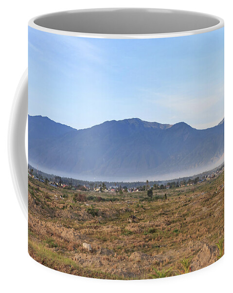 Beautiful Coffee Mug featuring the photograph A sunny morning at the village petobo lost due to liquefaction #27 by Mangge Totok