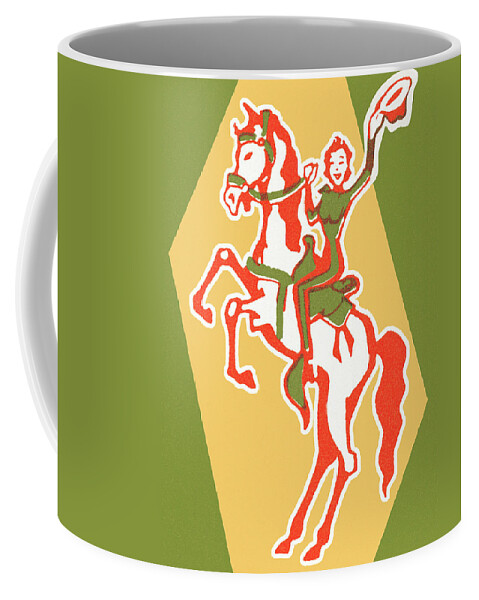 Adult Coffee Mug featuring the drawing Cowboy #27 by CSA Images