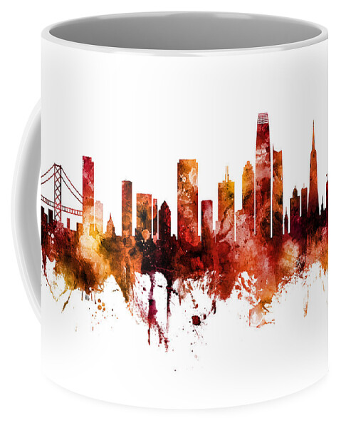 San Francisco Coffee Mug featuring the digital art San Francisco City Skyline #17 by Michael Tompsett