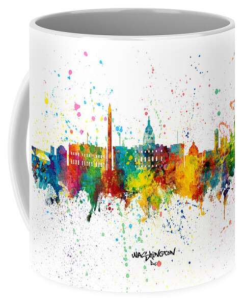 Washington Coffee Mug featuring the digital art Washington DC Skyline by Michael Tompsett
