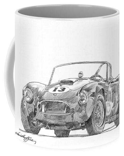 Cobra Coffee Mug featuring the drawing 289 Cobra Competition by David Lloyd Glover