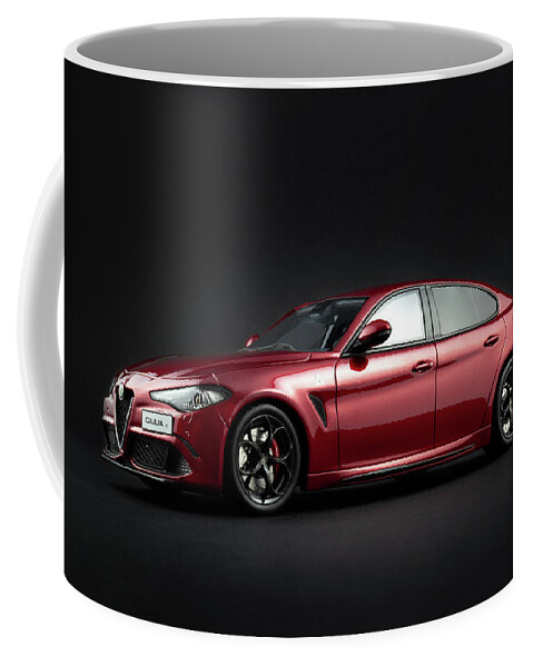 Alfa Romeo Coffee Mug featuring the photograph Alfa Romeo Giulia Quadrifoglio #3 by Evgeny Rivkin