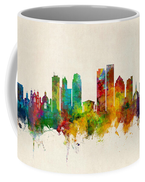 Dayton Coffee Mug featuring the digital art Dayton Ohio Skyline by Michael Tompsett