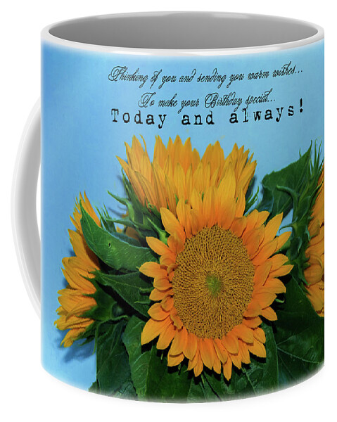 Sunflowers Coffee Mug featuring the photograph Happy Birthday #3 by Cathy Kovarik