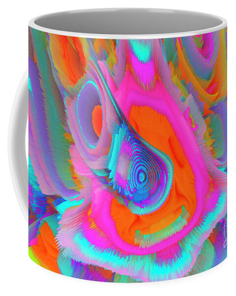 Painting Coffee Mug featuring the mixed media I hear music in color. by Elena Gantchikova