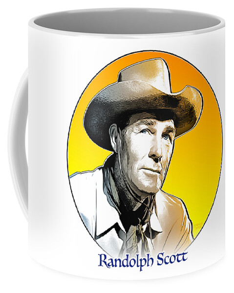 Randolph Scott Coffee Mug featuring the digital art Randolph Scott #3 by Greg Joens