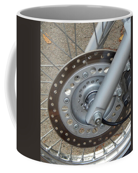 Engine Coffee Mug featuring the photograph Retro motorcycle and bike antique parts and elements #3 by Oleg Prokopenko