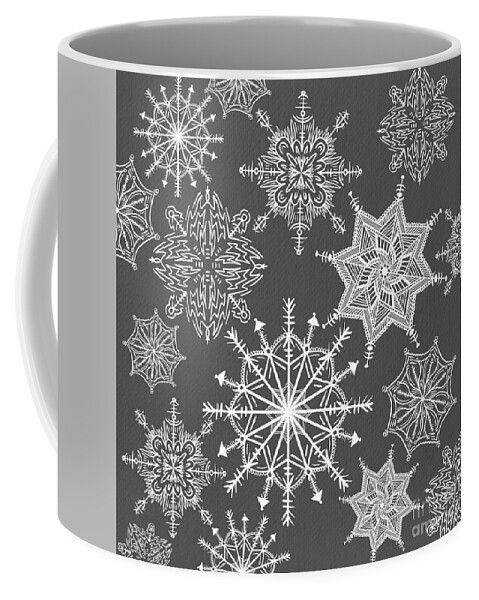 Christmas Coffee Mug featuring the digital art Snowflakes #3 by HD Connelly