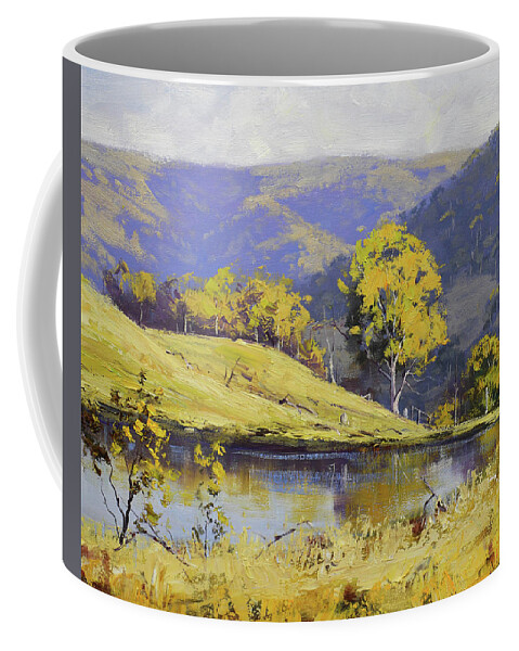 Landscape Painting Coffee Mug featuring the painting Summer Landscape by Graham Gercken